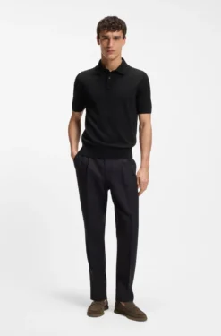 Strick-Poloshirt aus Schurwolle