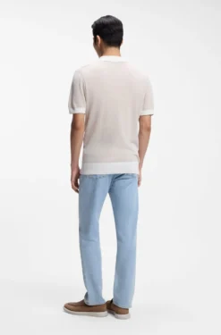 Strick-Poloshirt aus Seide und Baumwolle