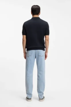 Strick-Poloshirt aus Seide und Baumwolle