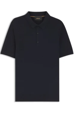 Strick-Poloshirt aus Seide und Baumwolle