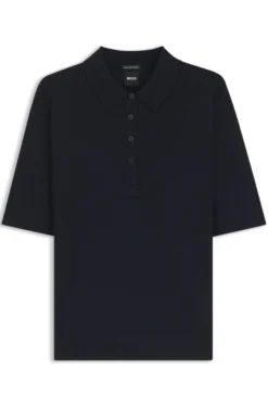 Strick-Poloshirt aus superfeiner Merinowolle