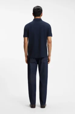 Strick-Poloshirt aus zweifarbiger Baumwolle