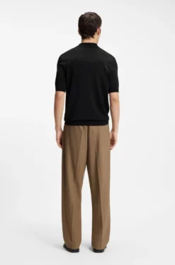Strick-Poloshirt mit Reißverschluss am Kragen