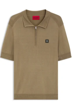 Strick-Poloshirt mit Reißverschluss am Kragen