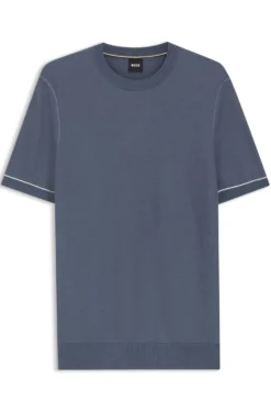 Strick-T-Shirt aus Baumwoll-Mix mit Querstreifen