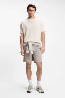 Strick-T-Shirt aus Leinen-Baumwoll-Mix