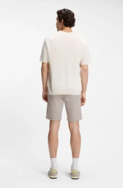 Strick-T-Shirt aus Leinen-Baumwoll-Mix