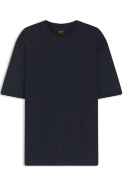 Strick-T-Shirt aus Leinen-Baumwoll-Mix