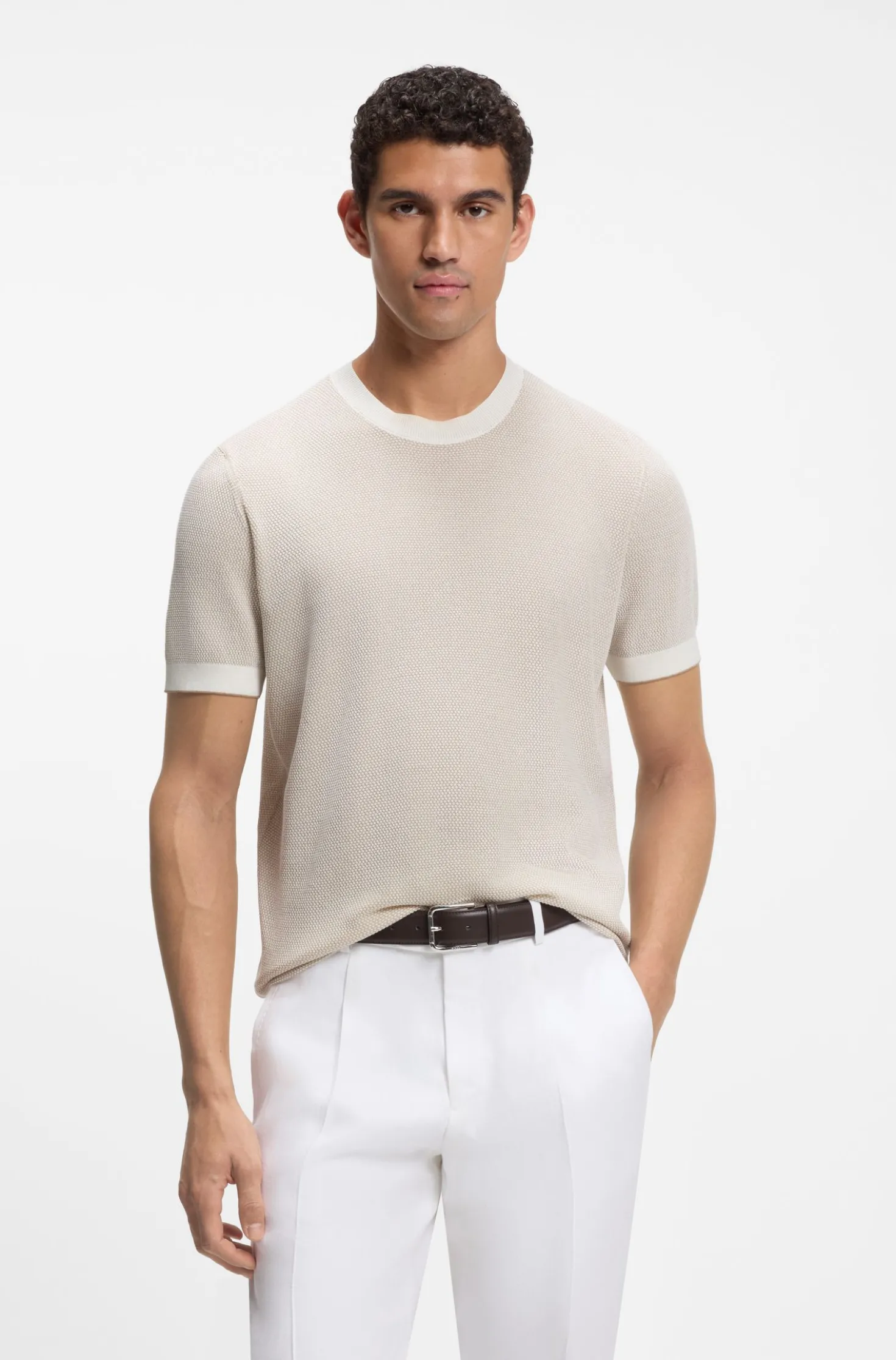 Strick-T-Shirt aus Seide und Baumwolle