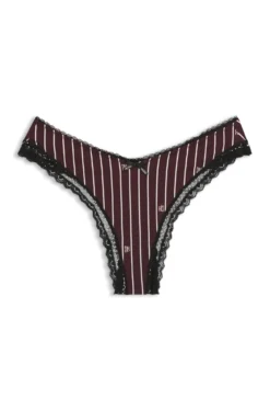 String aus elastischer Mikrofaser mit Spitzenbesatz