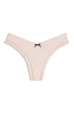 String aus elastischer Mikrofaser mit Spitzenbesatz