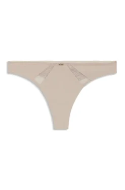 String aus Mikrofaser mit Einsätzen aus Spitze