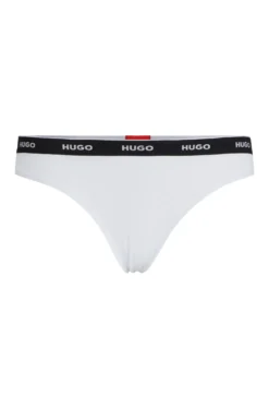 String aus Stretch-Baumwolle mit sich wiederholenden Logos am Bund