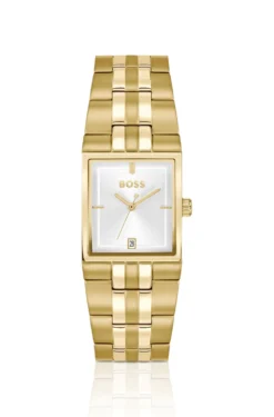 Strivo goldfarbene Uhr mit Streifen-Detail