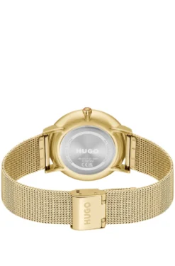 #Style 3-Zeiger-Uhr mit Mesh-Armband und blauem Zifferblatt