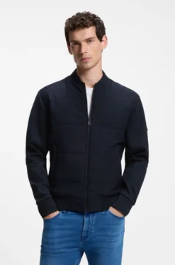 Sweatjacke mit Reißverschluss und gepolsterter Vorderseite
