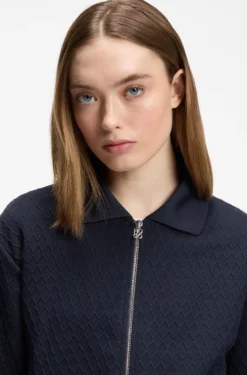 Sweatjacke mit Reißverschluss und Stack-Logo am Zipper