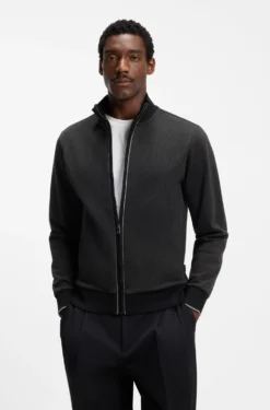 Sweatshirt aus Baumwolle mit Troyerkragen
