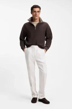 Sweatshirt aus Baumwolle mit kurzem Reißverschluss