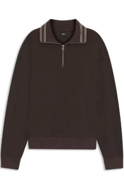 Sweatshirt aus Baumwolle mit kurzem Reißverschluss