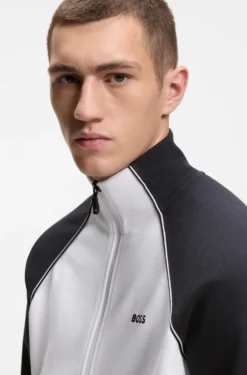 Sweatshirt aus Baumwoll-Mix mit kontrastfarbenen Paspeln