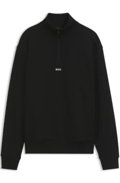 Sweatshirt aus Baumwoll-Terry mit kurzem Reißverschluss