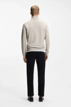 Sweatshirt aus Baumwoll-Terry mit Troyerkragen