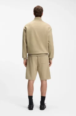 Sweatshirt aus Baumwoll-Terry mit Troyerkragen