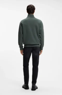 Sweatshirt aus Baumwoll-Terry mit kurzem Reißverschluss