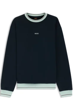 Sweatshirt aus Baumwoll-Terry mit Kontrast-Details