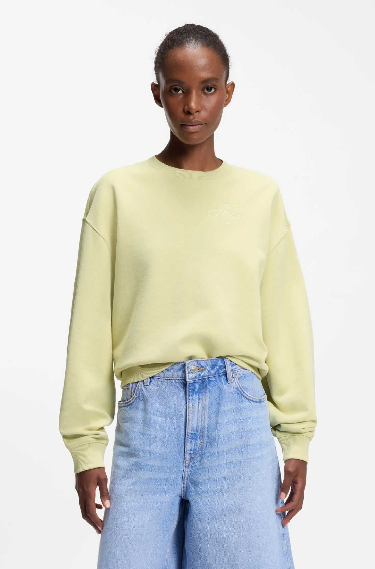 Sweatshirt aus Baumwoll-Terry mit Logo-Stickerei