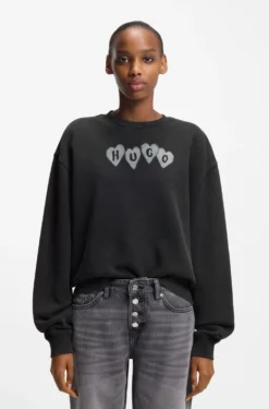 Sweatshirt aus Baumwoll-Terry mit Herz-Logo