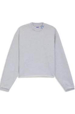 Sweatshirt aus Baumwoll-Terry mit Logo-Kragen