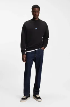 Sweatshirt aus reiner Baumwolle mit Logo-Aufnäher