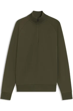 Sweatshirt aus Stretch-Baumwolle mit Troyerkragen