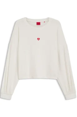 Sweatshirt aus Stretch-Modal mit Herz-Logo