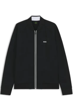 Sweatshirt mit Reißverschluss, Dreiecken in Jacquard-Struktur und gummiertem Logo
