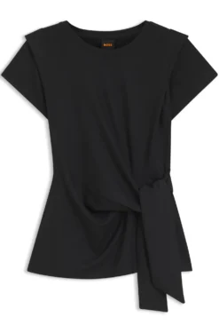 Tailliertes T-Shirt mit Knoten an der Taille
