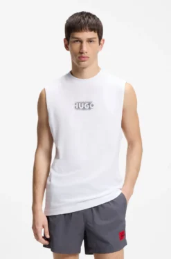 Tanktop aus Baumwoll-Jersey mit Logo-Print