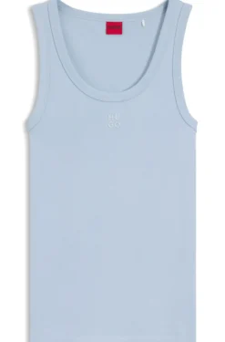 Tanktop aus Baumwoll-Mix mit Stack-Logo-Stickerei