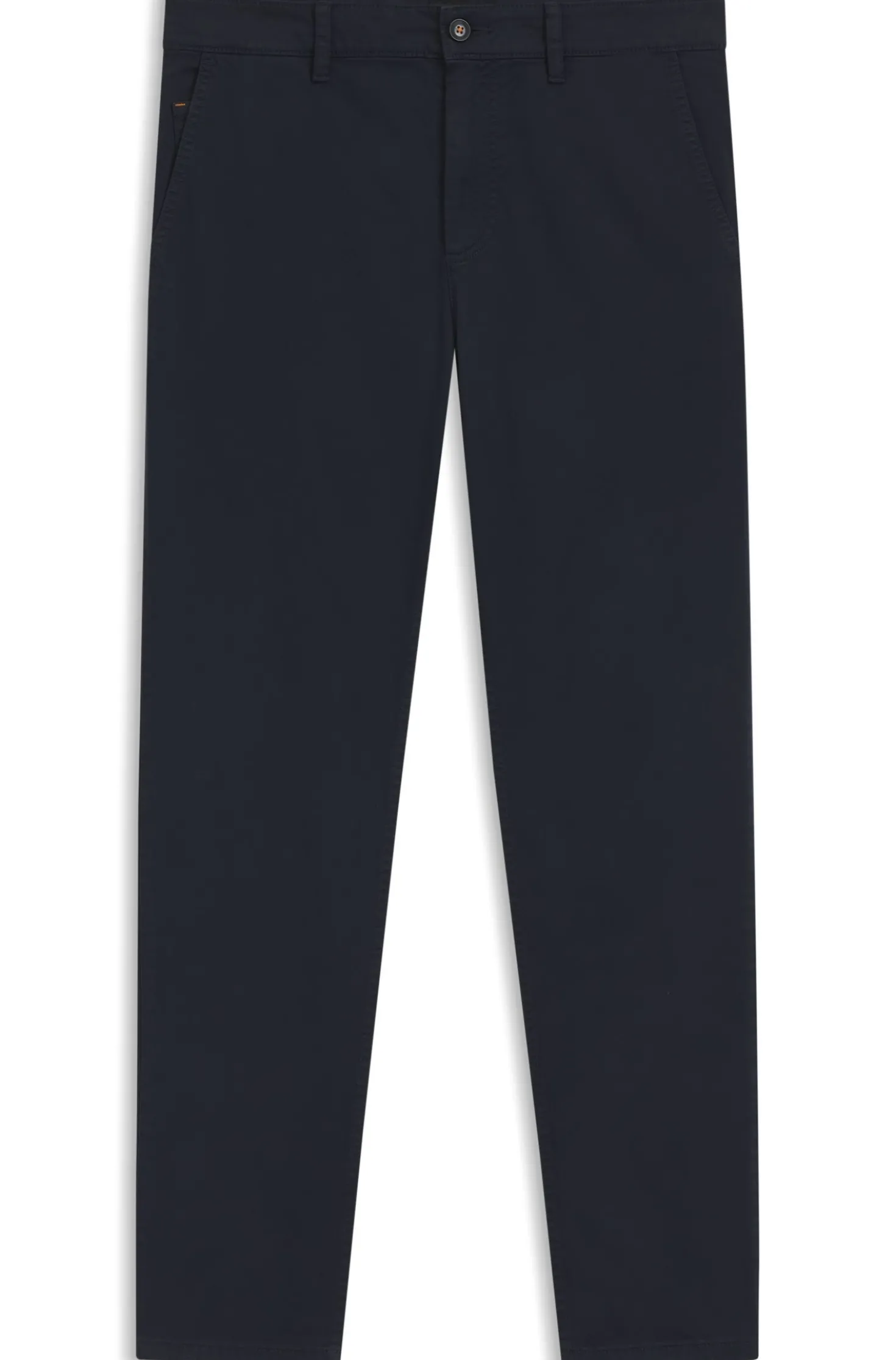 Tapered-Fit Hose aus Baumwoll-Satin mit Elasthan-Anteil