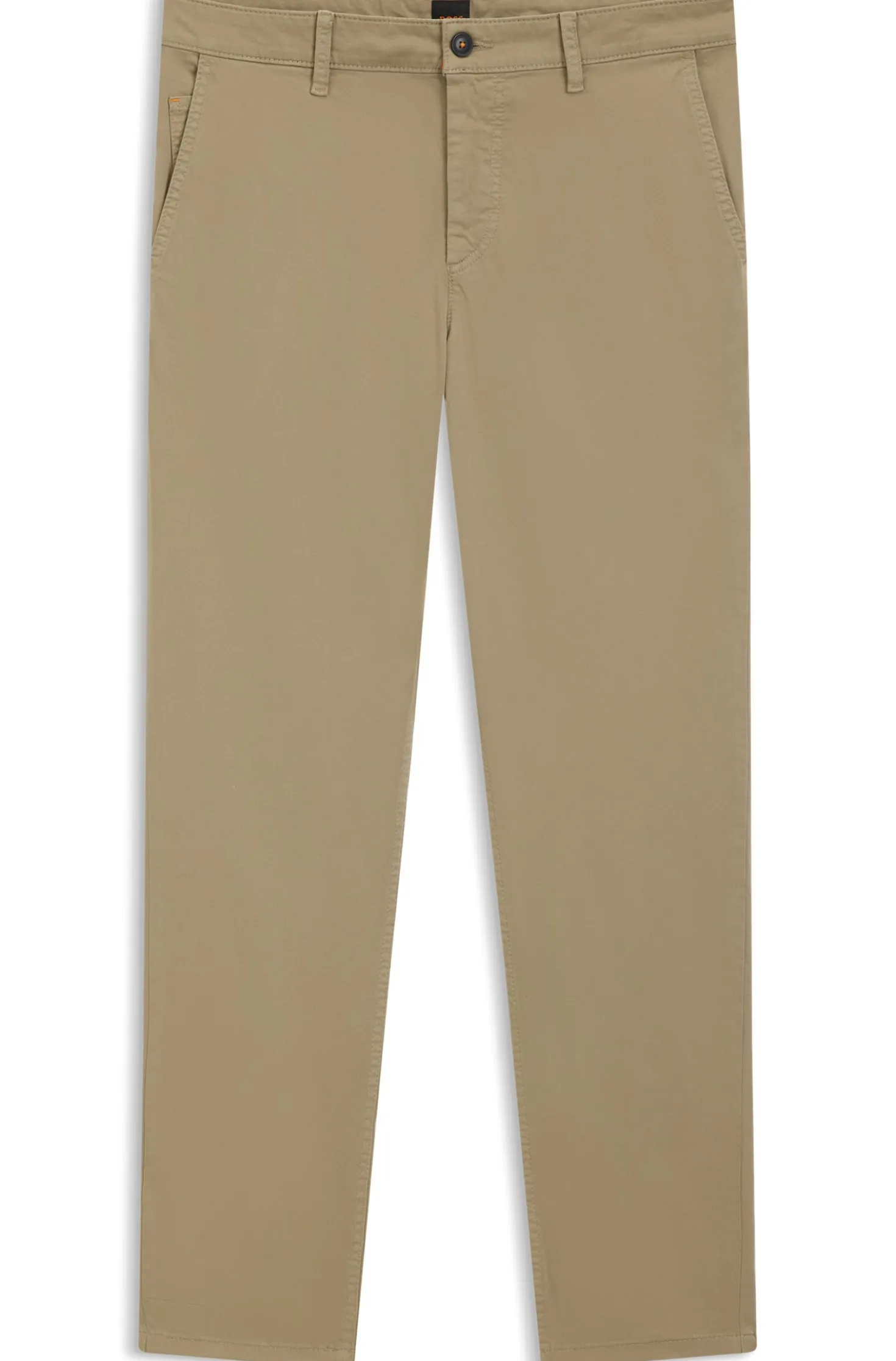 Tapered-Fit Hose aus Baumwoll-Satin mit Elasthan-Anteil