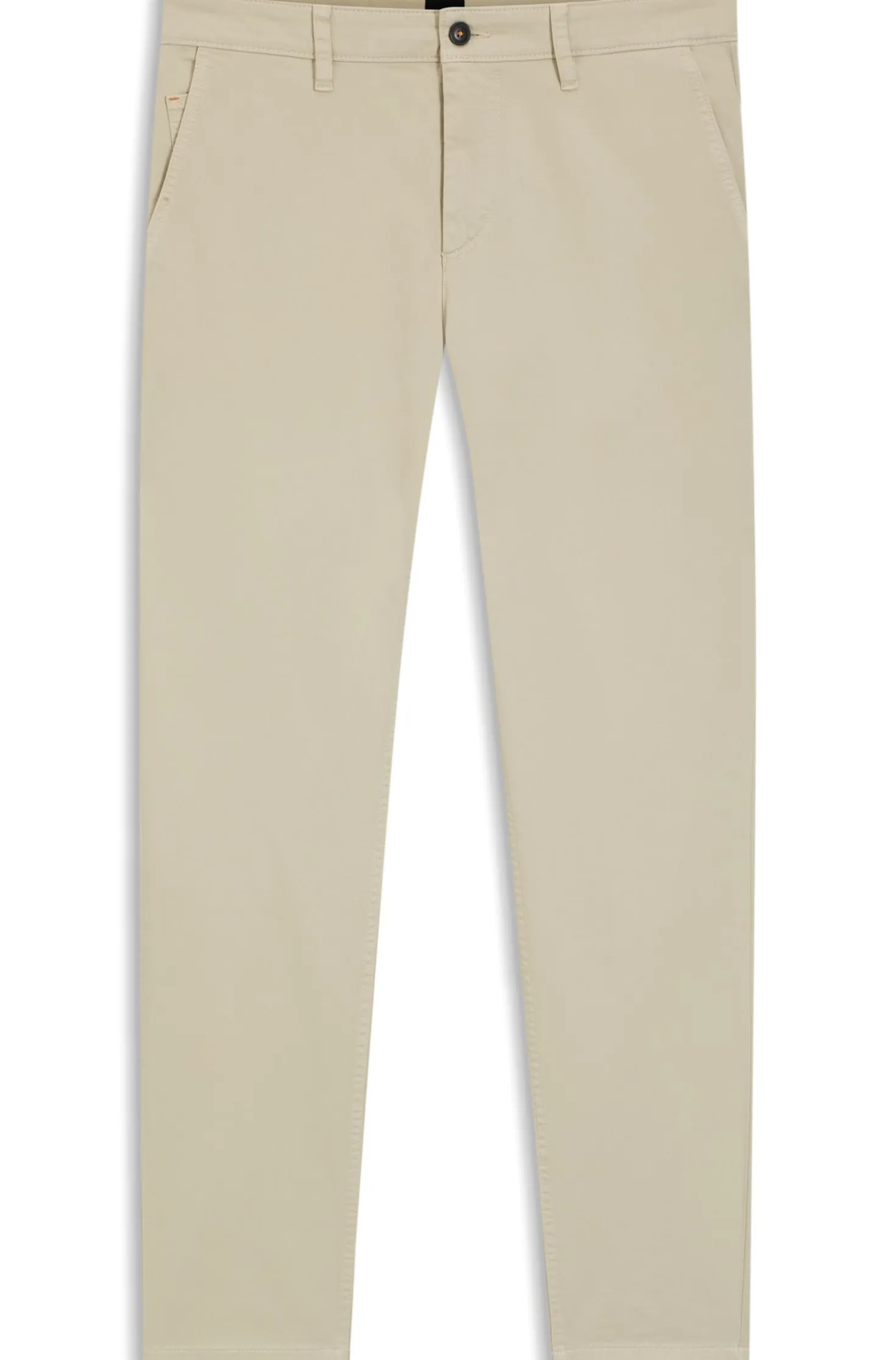 Tapered-Fit Hose aus Baumwoll-Satin mit Elasthan-Anteil