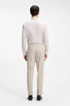 Tapered-Fit Hose aus Woll-Mix-Seersucker-Gewebe