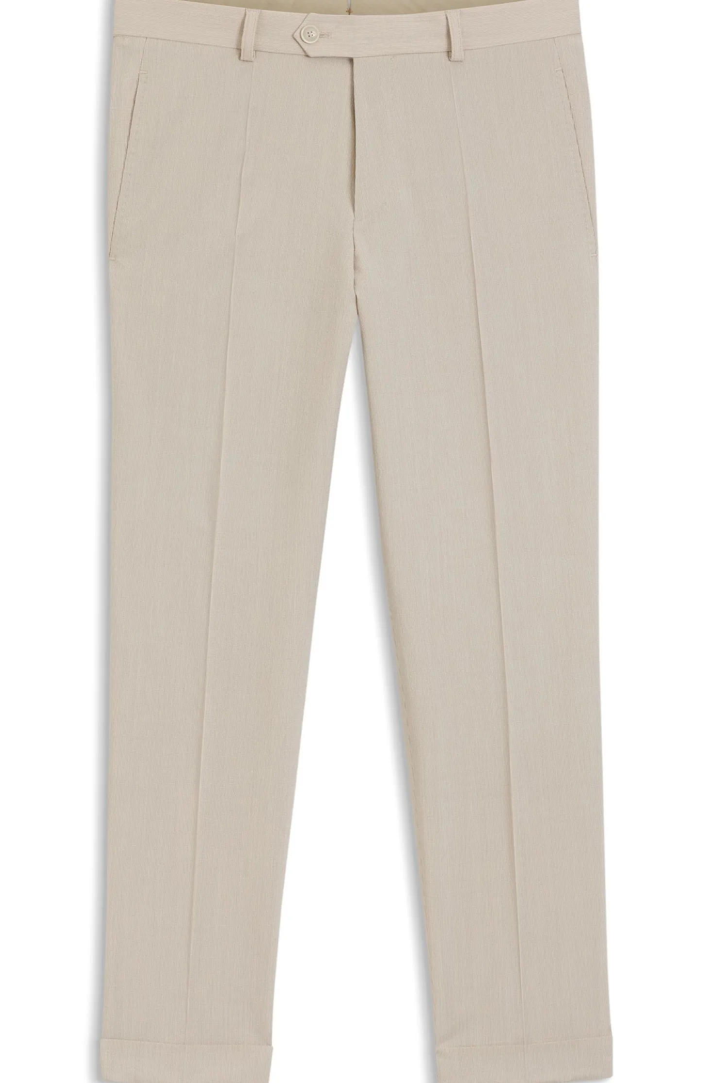 Tapered-Fit Hose aus Woll-Mix-Seersucker-Gewebe