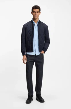 Tapered-Fit Jeans aus komfortablem Stretch-Denim in reinem Blau