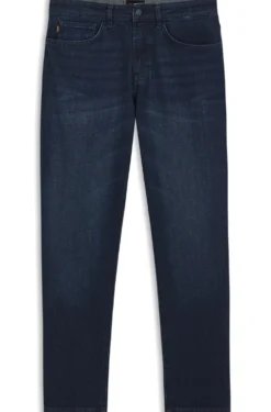 Tapered-Fit Jeans aus reinblauem Stretch-Denim