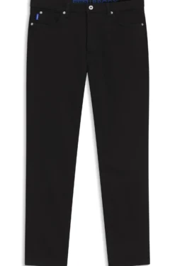 Tapered-Fit Jeans aus schwarzem Stretch-Denim