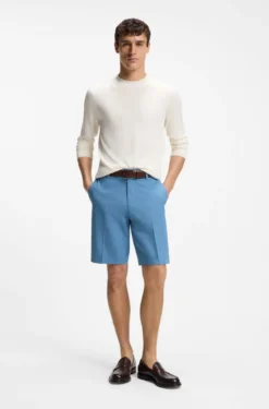 Tapered-Fit Shorts aus Baumwoll-Mix mit Seiden- und Elasthan-Anteil