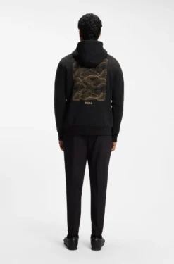 The Open Hoodie aus Baumwoll-Mix mit grafischem Print auf der Rückseite